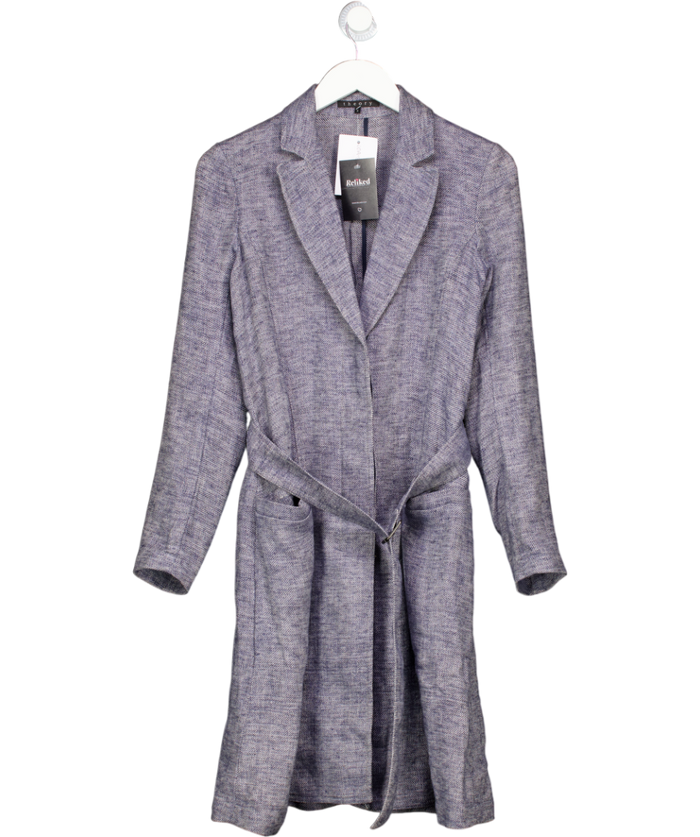 Theory Blue Belted Coat UK S