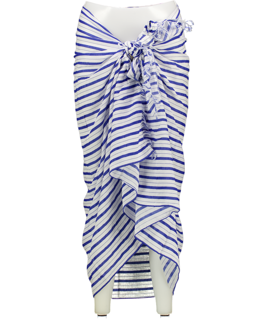 Sea level Blue Vacay Cotton Stripe Long Sarong One Size
