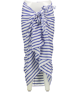 Sea level Blue Vacay Cotton Stripe Long Sarong One Size