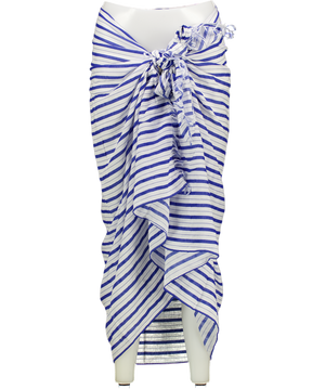 Sea level Blue Vacay Cotton Stripe Long Sarong One Size