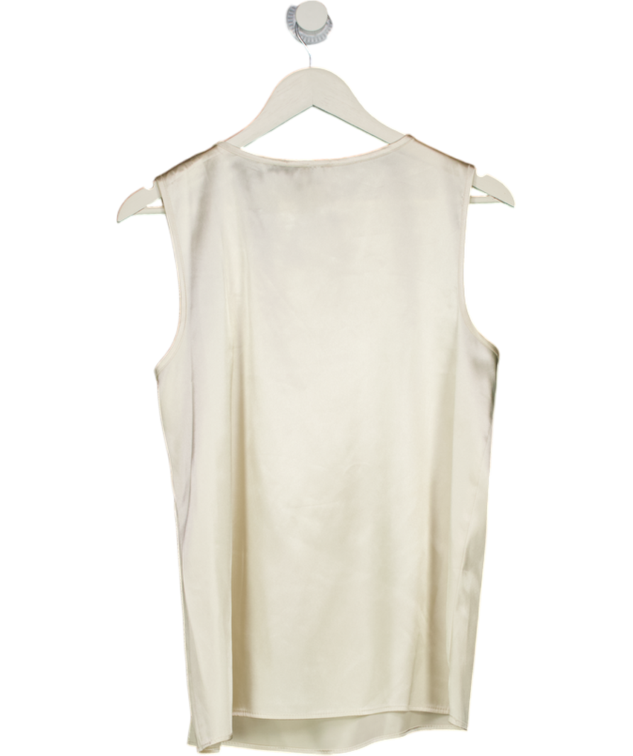 Anne Klein Cream Satin Sleeveless Blouse UK M