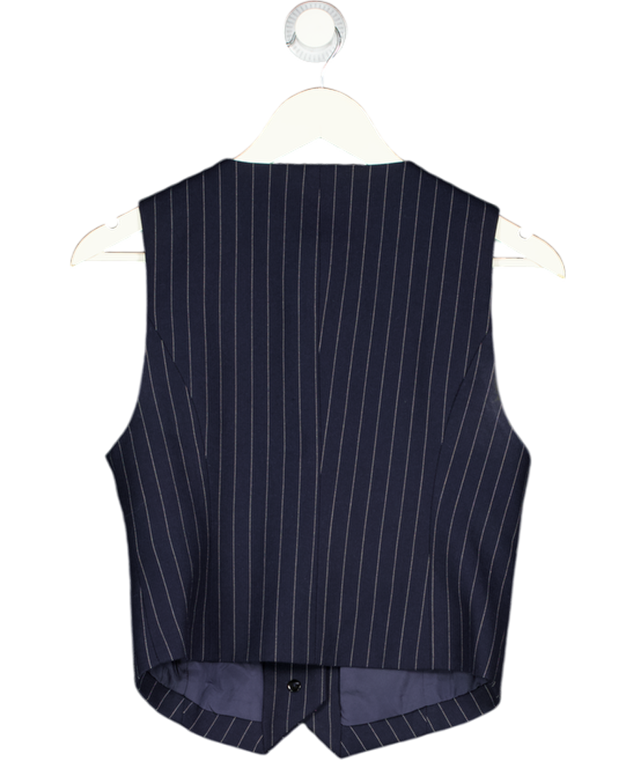DE SAVARY LONDON Navy Blue Pinstripe Suit Waistcoat UK S/M