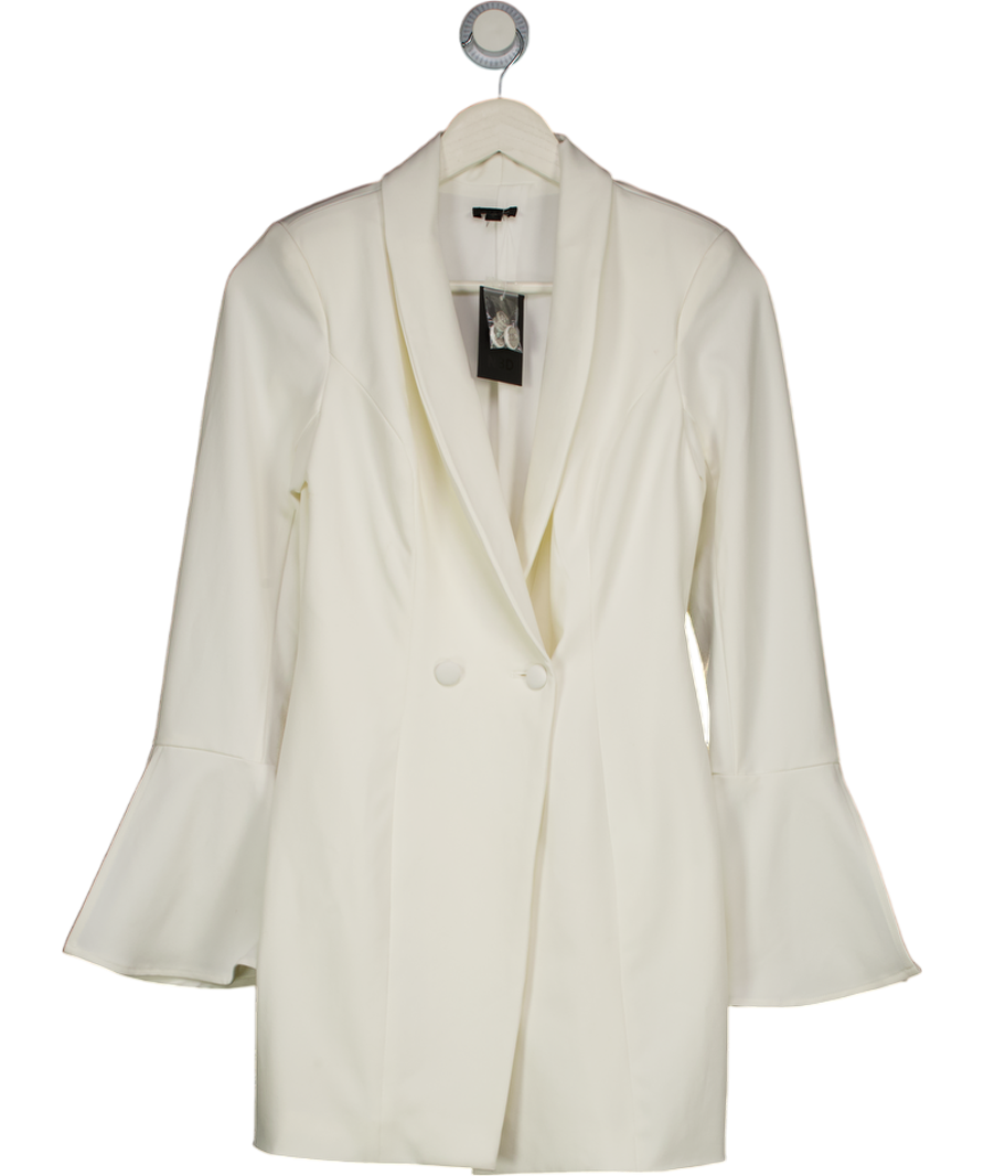 NBD White Como La Flor Suit Blazer Dress UK XS
