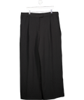 ASOS Black Pleat Front Wide Leg Trousers UK 18