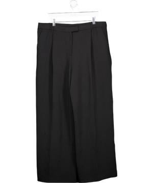 ASOS Black Pleat Front Wide Leg Trousers UK 18