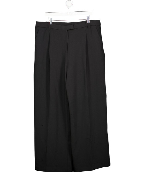 ASOS Black Pleat Front Wide Leg Trousers UK 18