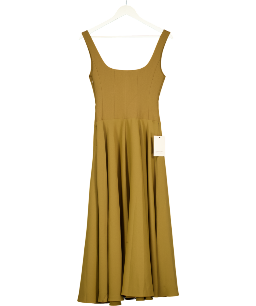 ODDMUSE The Ultimate Muse Low Waist Square Neck Midi Dress - Olive Green Uk S / UK 8