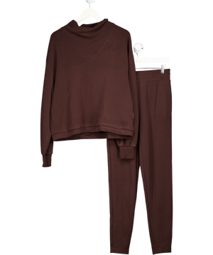 Varley 2-piece Chocolate Brown Doublesoft Betsey Sweatshirt And Slim 27.5 Ptrousers UK S