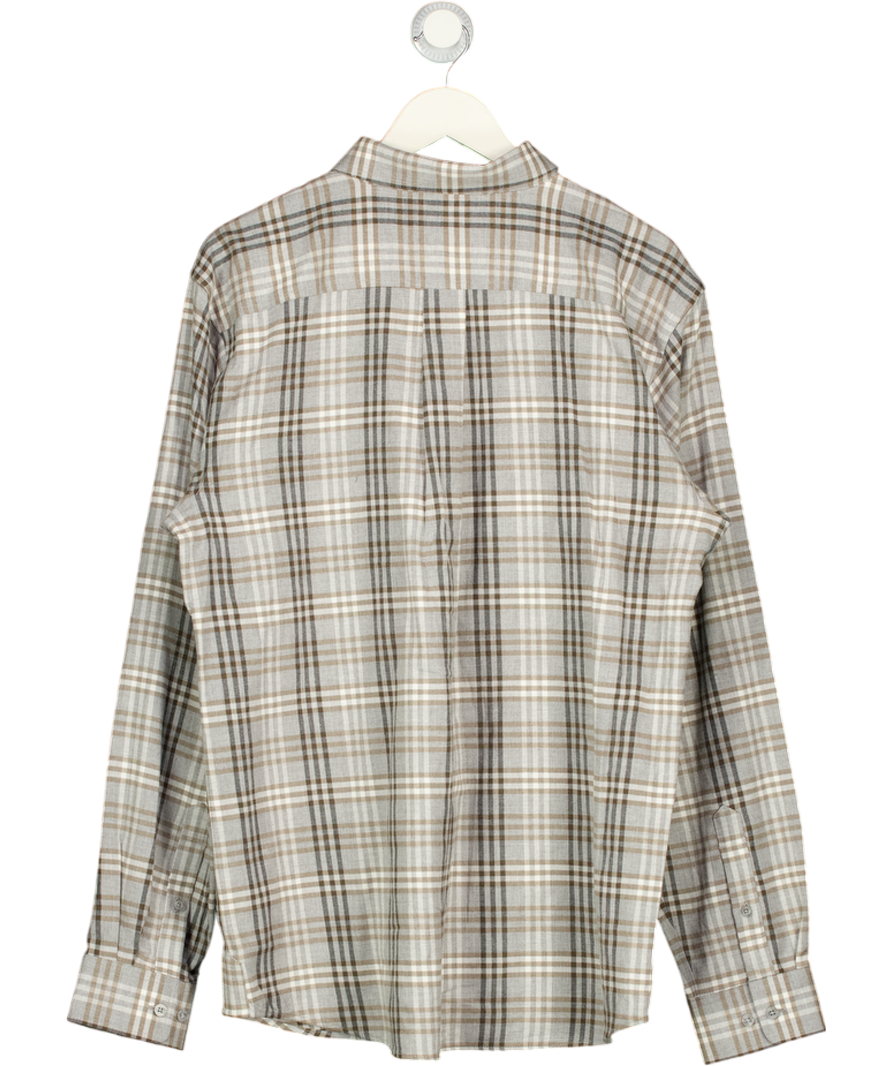 ARIAT Grey Simmental Button Down Flannel Shirt UK L