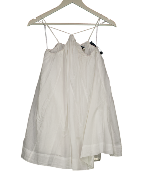 Abercrombie & Fitch White Cotton A-line Strappy Mni Dress UK XS