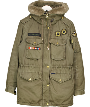 Superdry Khaki Green "the Rookie" Parka Coat UK 10
