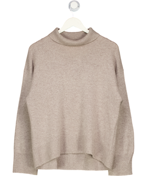 H&M Premium Beige Cashmere Polo-neck Jumper UK S