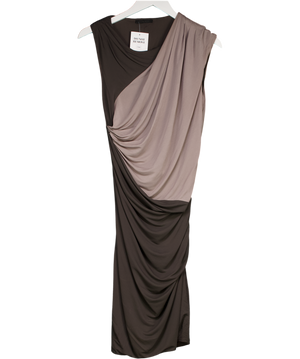 Pinko Brown Two Toned Draped Mini Dress UK L