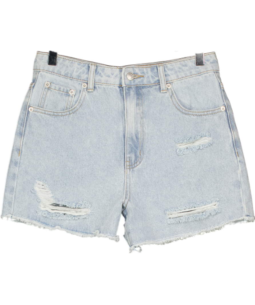 WHITE FOX Blue Ripped Denim Shorts UK S