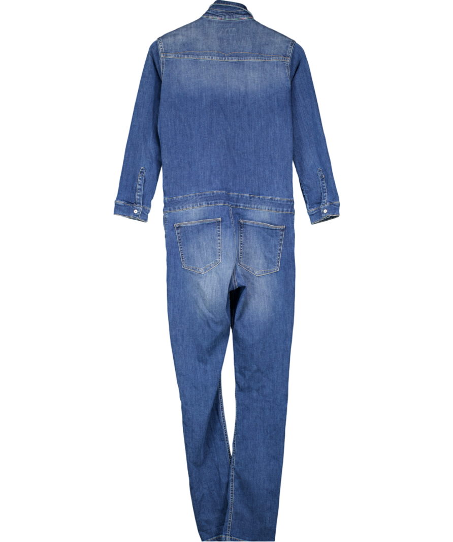 DONNA IDA Blue Denim Sadie Jumpsuit UK XS