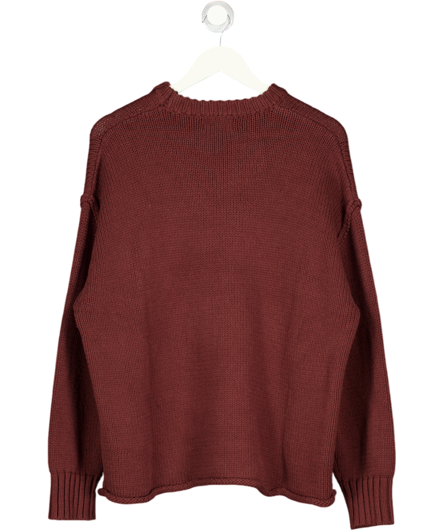 DISSH Brown Roy Longline Cotton And Wool Jumper UK S