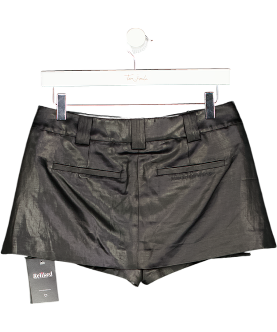 ALEXANDER WANG Coated Linen-blend Skort Black Us 2 UK 6