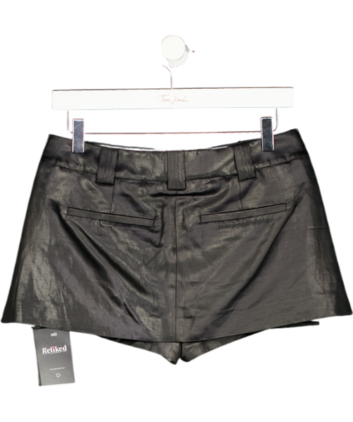 ALEXANDER WANG Coated Linen-blend Skort Black Us 2 UK 6
