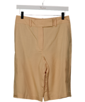 REISS Beige Lina Atelier Side-zip Tailored Shorts With Linen UK 8