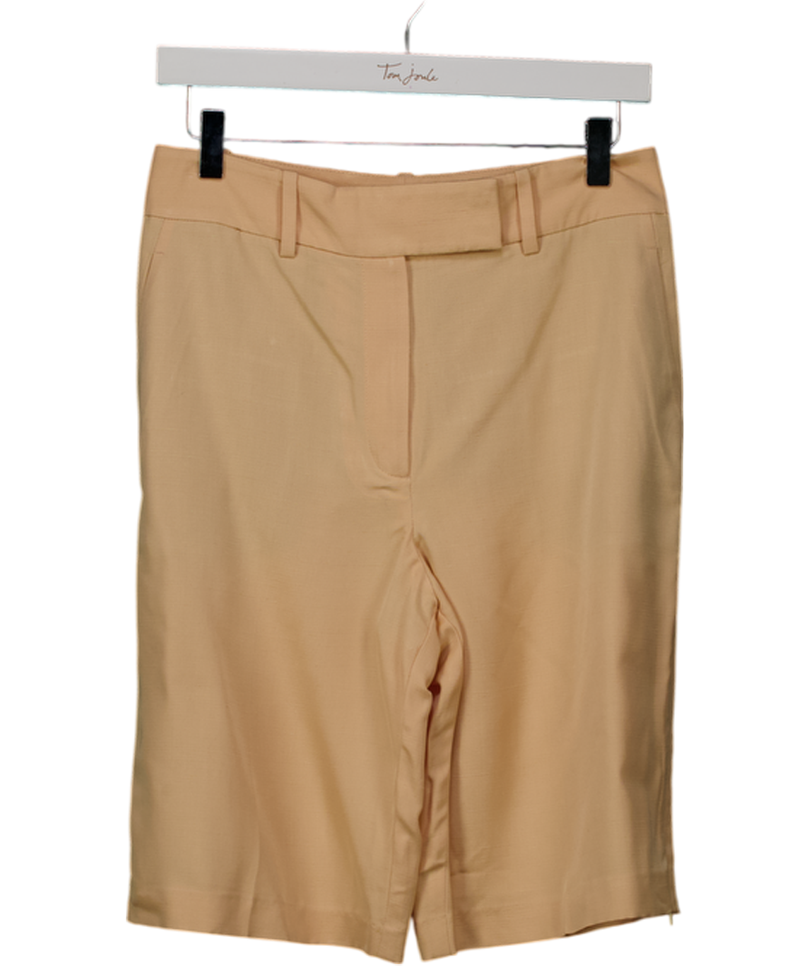 REISS Beige Lina Atelier Side-zip Tailored Shorts With Linen UK 8