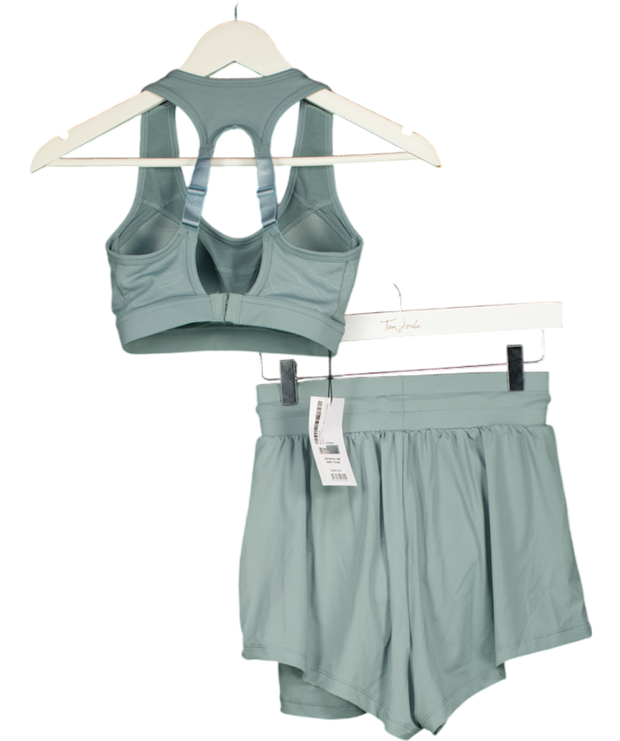 GYMSHARK Green 2-piece Sports Bra & Running 2-in-1 Shorts Set UK XS