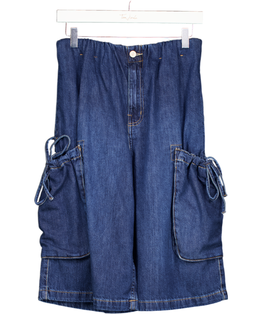 FREE PEOPLE We The Free Blue Marty Pull-on Crop Jeans UK S