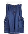 FREE PEOPLE We The Free Blue Marty Pull-on Crop Jeans UK S