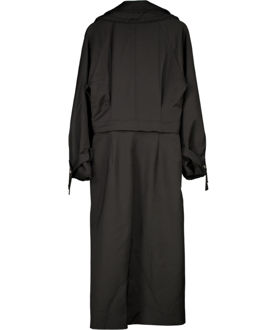 Bastet Noir Black Convertible The Modular Trench Coat / Skirt / Short Trench Fr38 UK 10