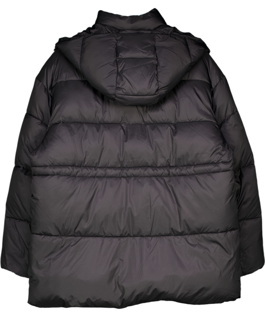 NA-KD Black Drawstring Padded Jacket UK 8