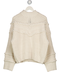 Mint Velvet Cream Textured Knit High Neck Jumper UK XL