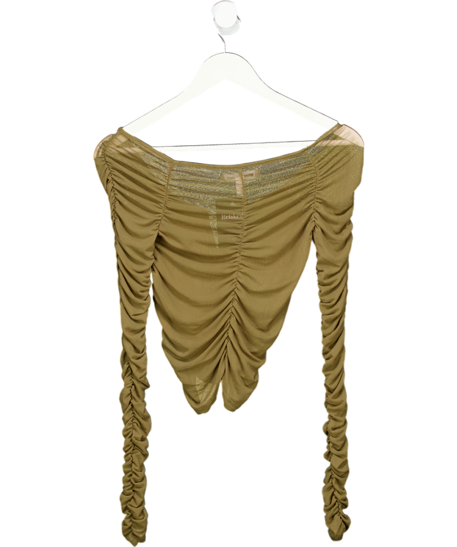 Urban Outfitters Green Mesh Long Sleeve Top UK S