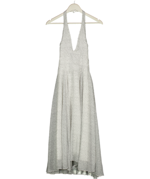 HOUSE OF CB White Solada Floral-pattern Woven Midi Dress UK S