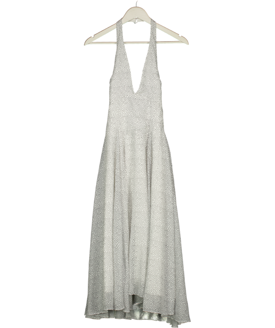 HOUSE OF CB White Solada Floral-pattern Woven Midi Dress UK S