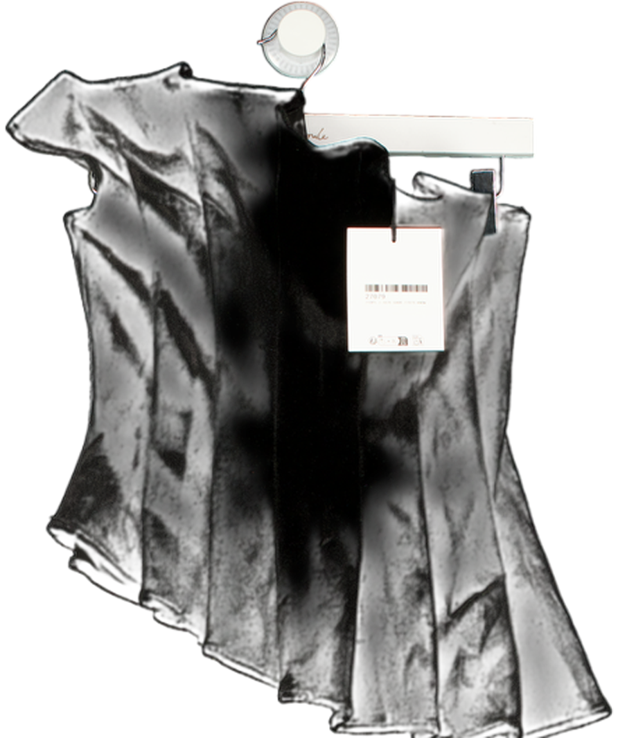 ARRANGE Black Velvet Sculpted Bandeau Top UK 8