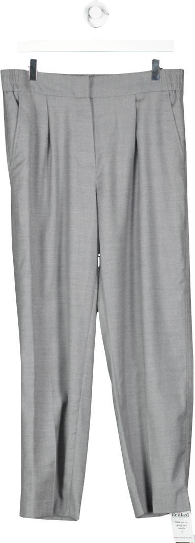 Massimo Dutti Grey Relaxed Fit Wool Blend Trousers UK XL