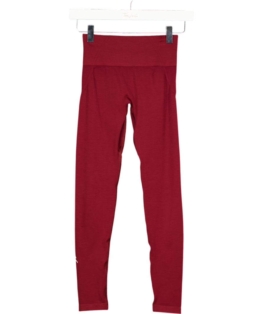 Oner Active Red High Waisted Leggings With White Logo UK S