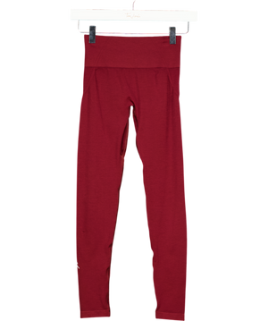 Oner Active Red High Waisted Leggings With White Logo UK S