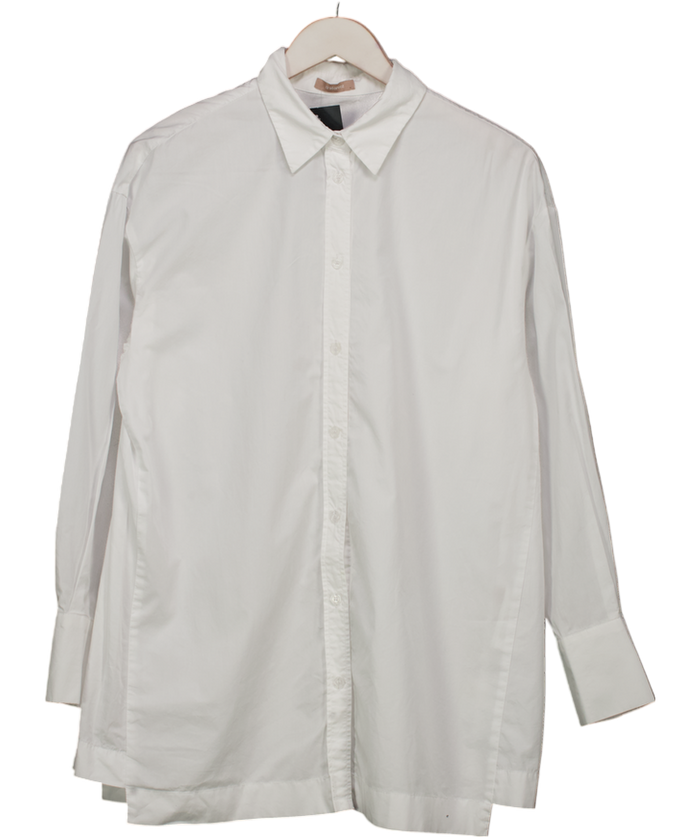 12 Storeez White Classic Long Sleeve Cotton Shirt UK S