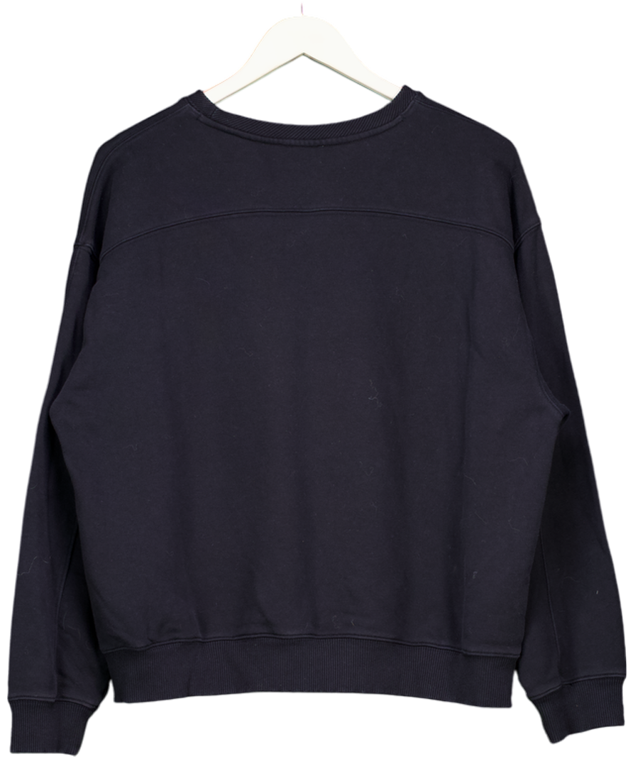 REISS Cody Cotton Supersoft Blend Crew Neck Sweatshirt In Navy Blue UK L