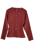 ASOS Design Burgundy Red Knitted Structured Crew Neck Cardigan UK S