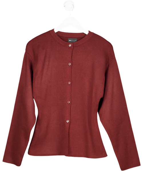 ASOS Design Burgundy Red Knitted Structured Crew Neck Cardigan UK S
