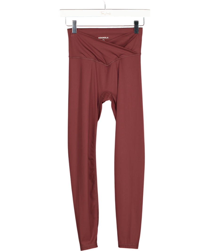 ADANOLA Burgundy Red Cross Front Leggings UK S