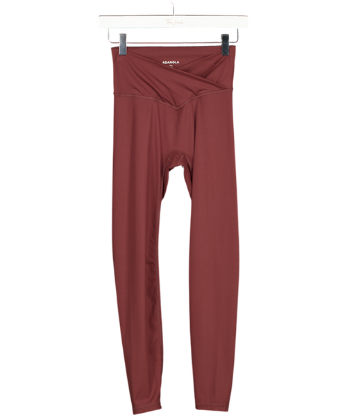ADANOLA Burgundy Red Cross Front Leggings UK S