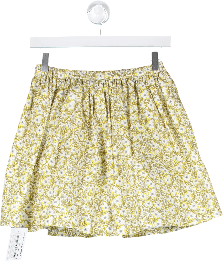 Bonpoint Yellow Floral Print Flared Mini Skirt 12 Years