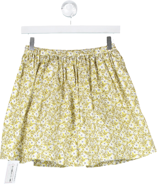 Bonpoint Yellow Floral Print Flared Mini Skirt 12 Years