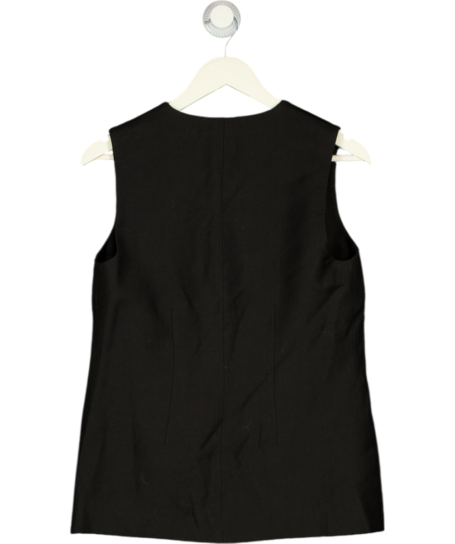 COS Black Longline Linen-blend Waistcoat UK 8
