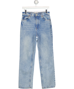 REFORMATION Blue Cynthia High Rise Straight Jeans W27