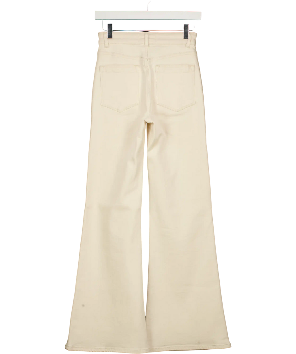 REISS Cream Cali Flared Jeans, Ecru W25