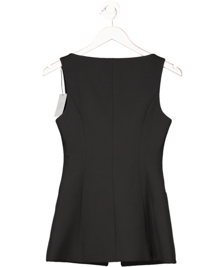 Eaves Black Collarless Blazer Top UK XS - Reliked