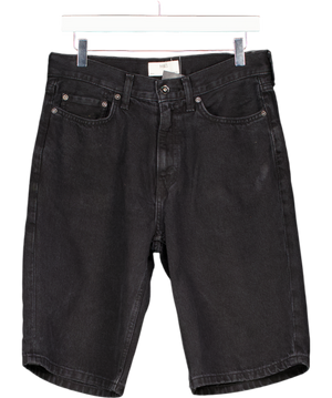 M&S Black Cotton Denim Shorts W30